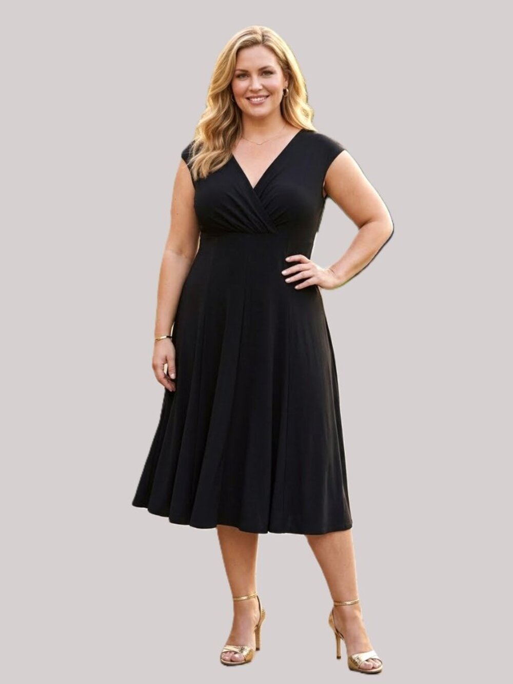 AMERICAN LIVING Fit-and-Flare Midi Dress. Plus Size 16